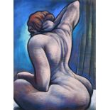 ‡Frank McFadden (Scottish b.1972) Female nude from behind Signed FMcFADDEN (lower right) Pastel 61.6