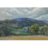 ‡Wilhelmina Barns-Graham CBE (Scottish 1912-2004) Extensive landscape with hills in the distance