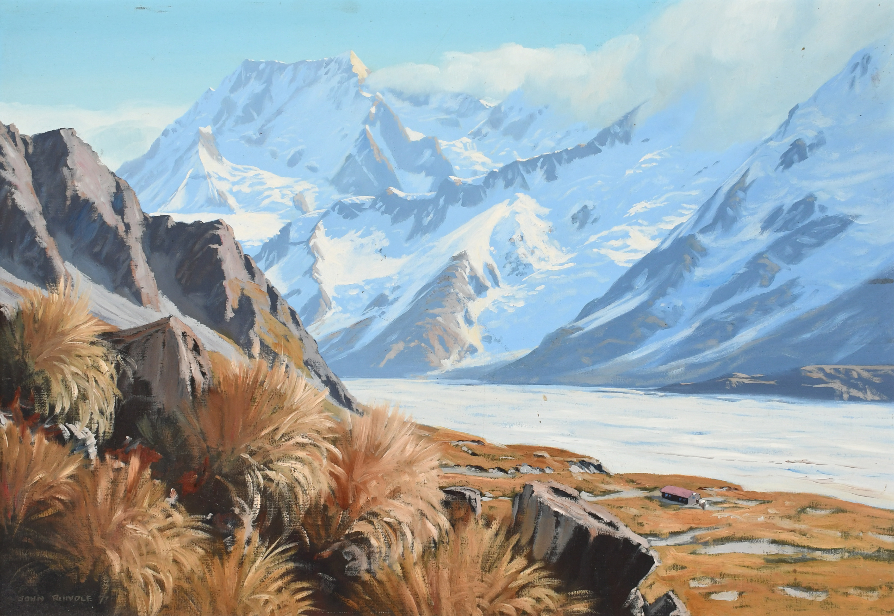 John Rundle (New Zealander 1933-2014) View of Mount Cook, New Zealand Signed and dated JOHN RUNDLE