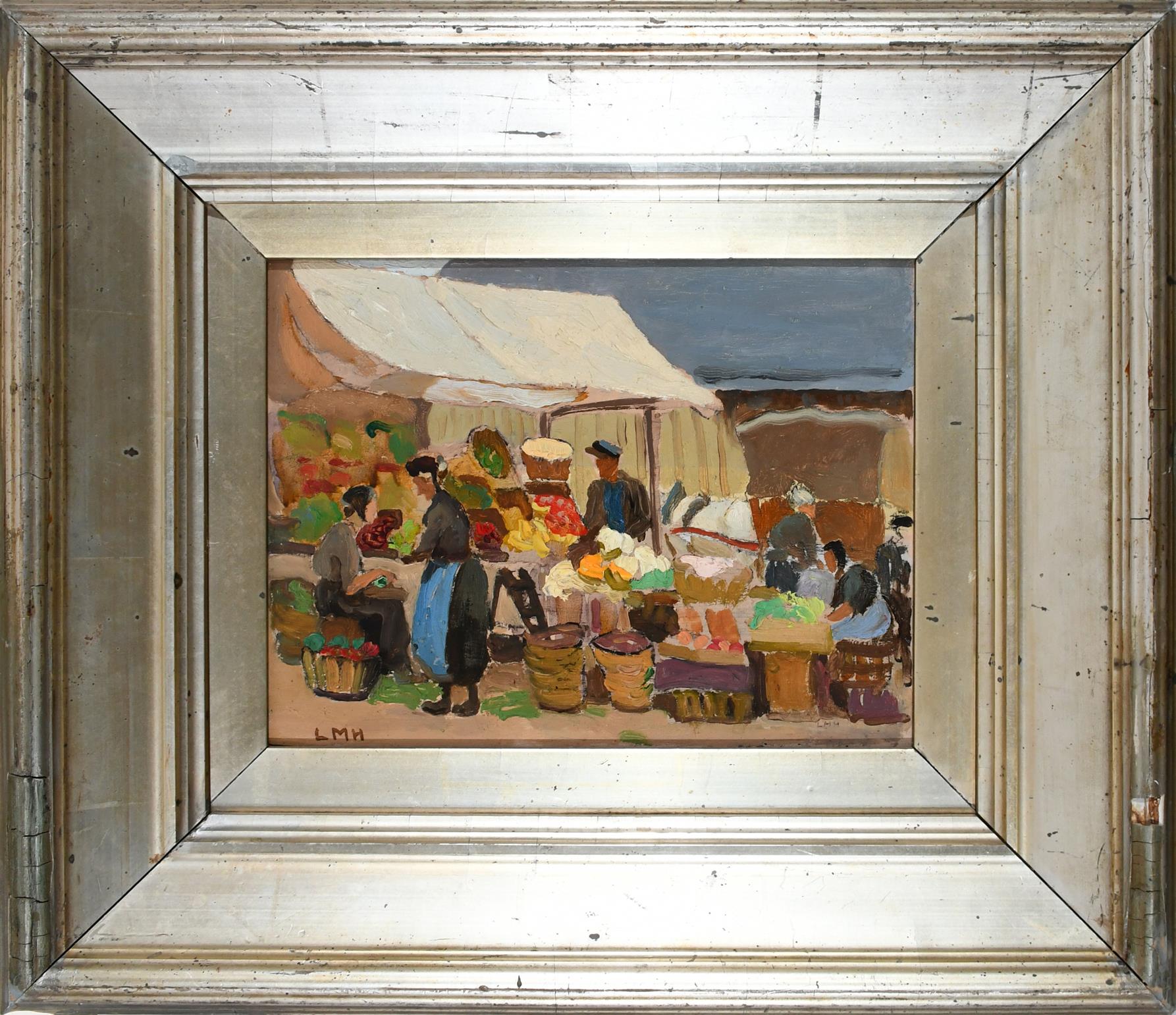 ‡Letitia Marion Hamilton RHA (Irish 1878-1964) French market scene Signed with initials LMH (lower - Image 2 of 4