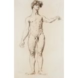 ‡Augustus John OM, RA (Welsh 1878-1961) Study of a male nude Signed John (lower left) Black chalk 61