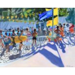 ‡Andrew Macara (b.1944) Yellow Surfboard, Palais-sur-Mer Signed and dated ANDREW/MACARA 1990 (