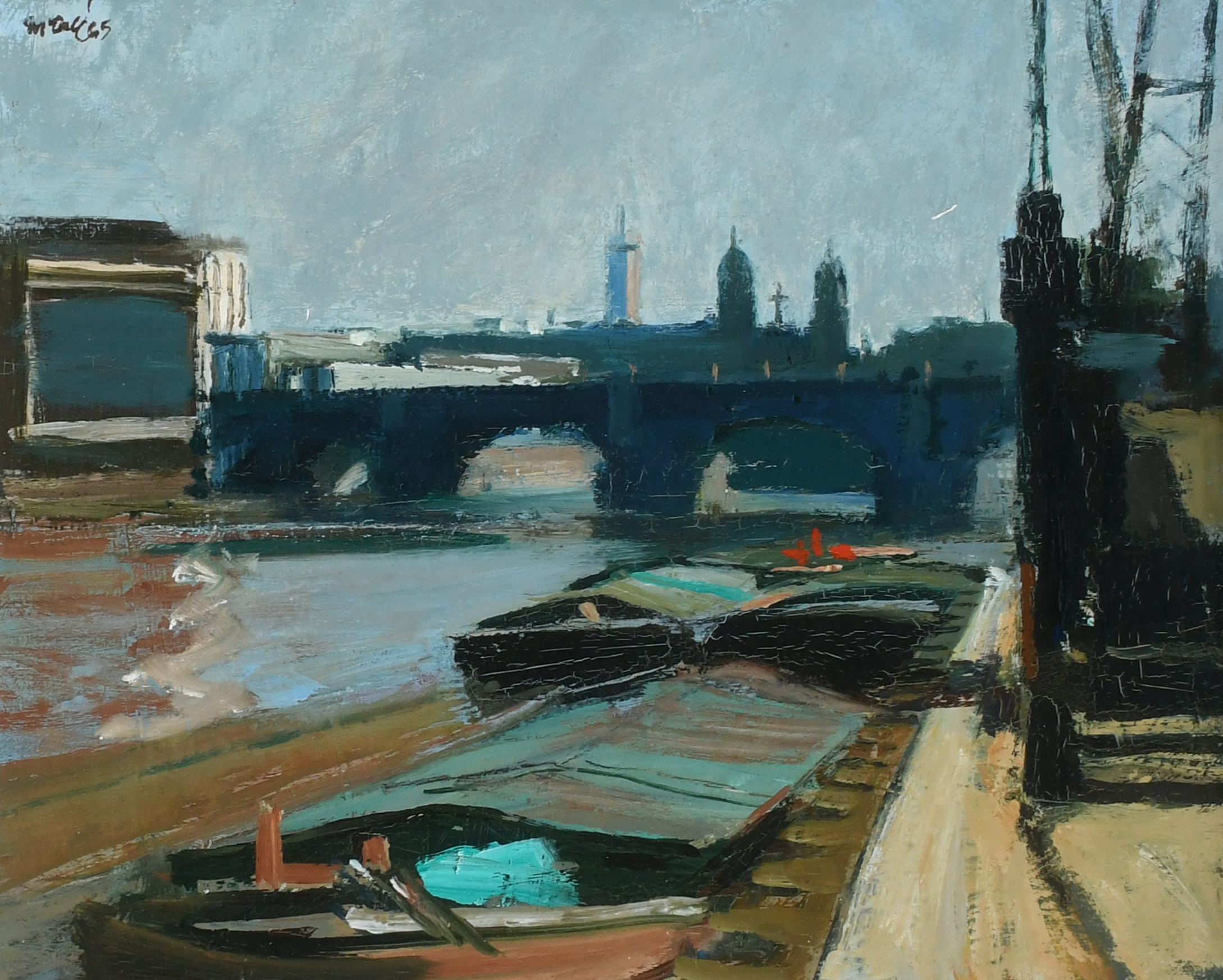 ‡Charles James McCall (1908-1989) The City from the South Bank Signed McCall '65 (upper left) Oil on