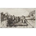Robert Walker Macbeth RA (1848-1910) The Ferry Signed with initials and dated RM/Oct. 1880 (to