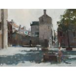 ‡Tom Coates RBA (b.1941) Street scene in Venice Signed with monogram (lower left) Oil on canvas 60.5