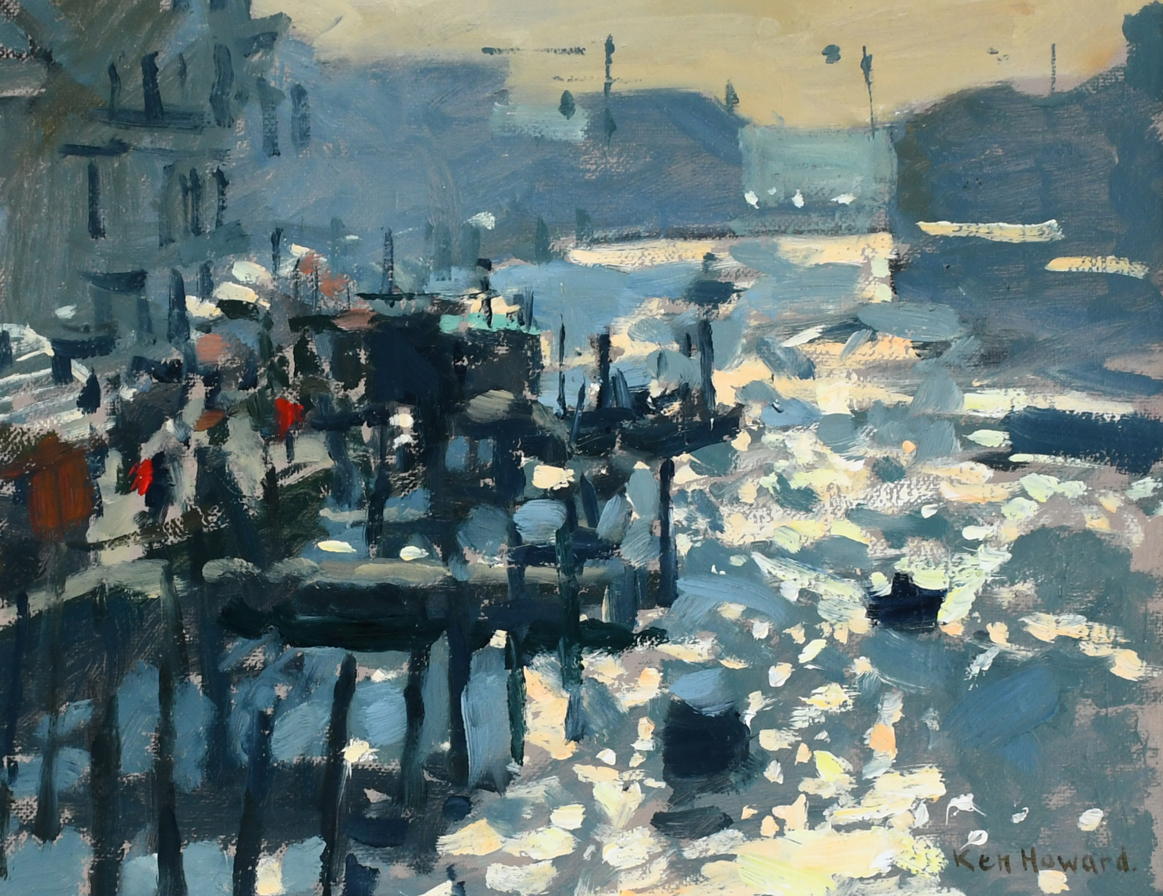 ‡Ken Howard OBE, RA (1932-2022) Afternoon Light from the Ponte degli Scalzi, Venice Signed Ken