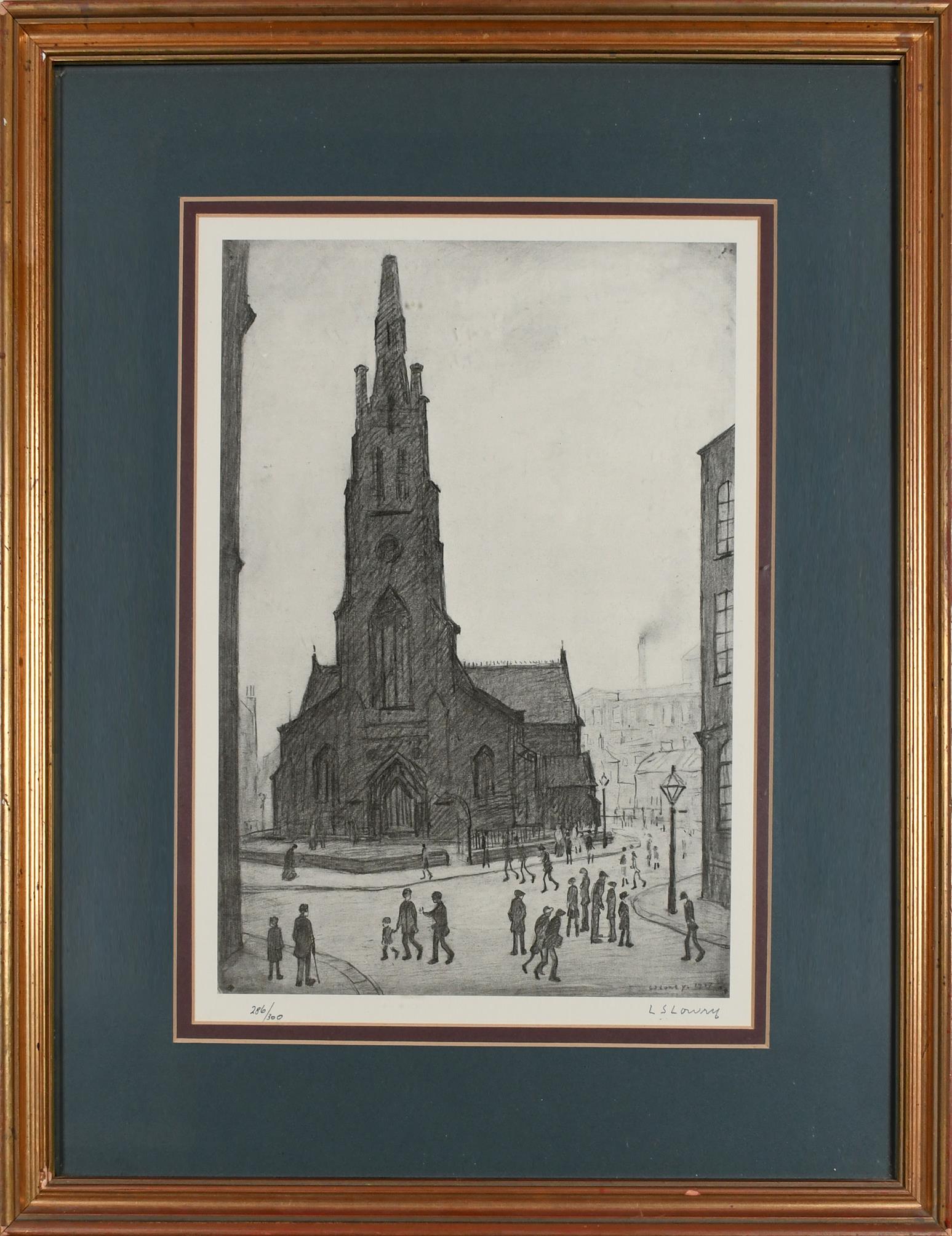 ‡Laurence Stephen Lowry RA, RBA (1887-1976) A Street Scene (St Simon's Church) Signed and numbered - Image 2 of 4