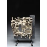 ‡Jacques Versari (French 1946-2004) Figure group Signed VERSARI (to reverse) Resin on a painted