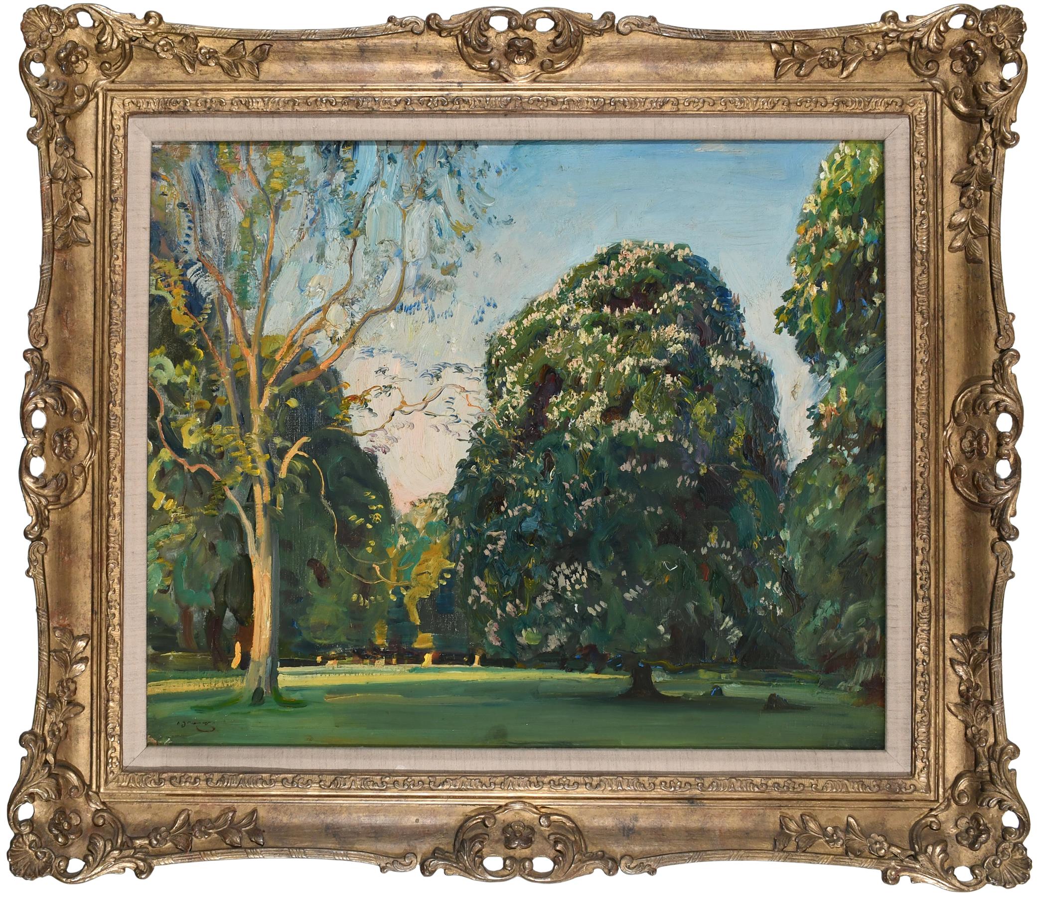 ‡Sir Alfred James Munnings PRA (1878-1959) Chestnuts in Calcot Park Signed A J MUNNINGS (lower left) - Image 2 of 4