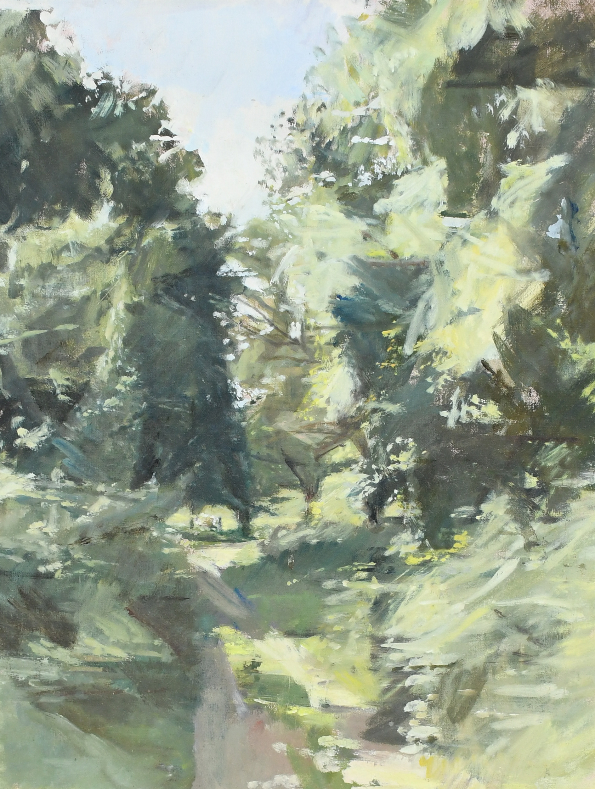 ‡Sargy Mann (1937-2015) Tree-lined country lane Oil on canvas 61 x 45.5cm Provenance: The Collection