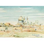 Yervand Nahpetian (Iranian 1913-2006) View of the Madrasa Chahar Bagh, Isfahan Signed and dated Y.