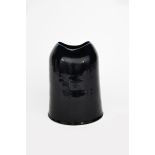 Tanya Gomez a porcelain vase, tapering cylindrical form with pinched rim, covered in a rich dark