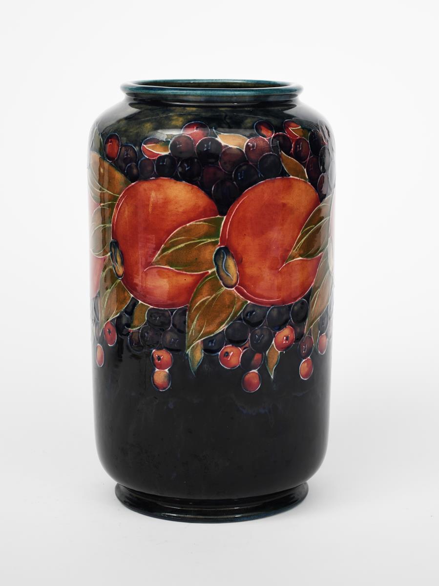 'Pomegranate' a Moorcroft Pottery vase designed by William Moorcroft, shouldered cylindrical form,