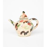 Sandy Brown (born 1946) a large teapot and cover, ovoid with incised and painted decoration, incised