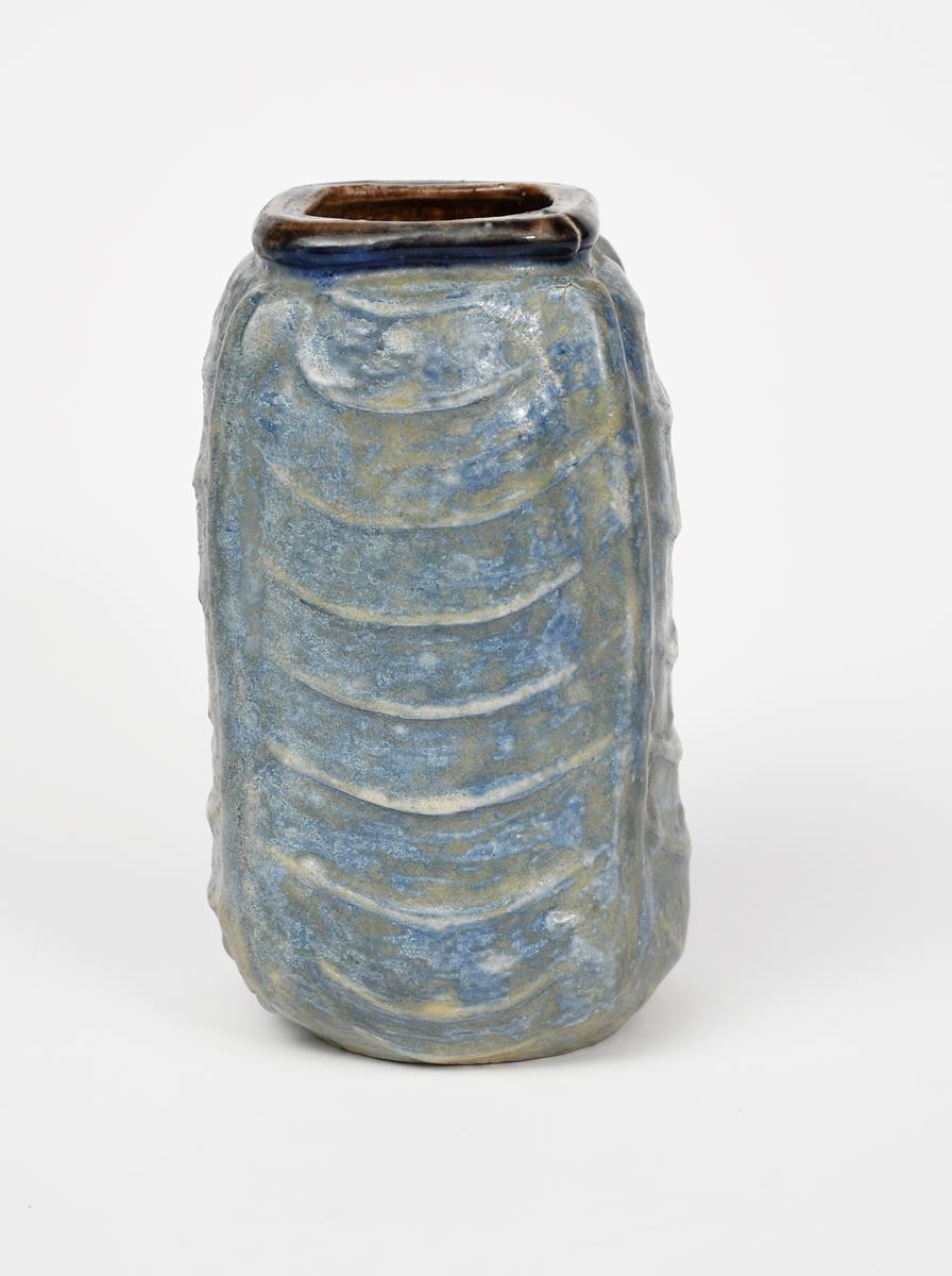 A Martin Brothers stoneware Gourd vase by Edwin and Walter Martin, dated 1909, shouldered, square