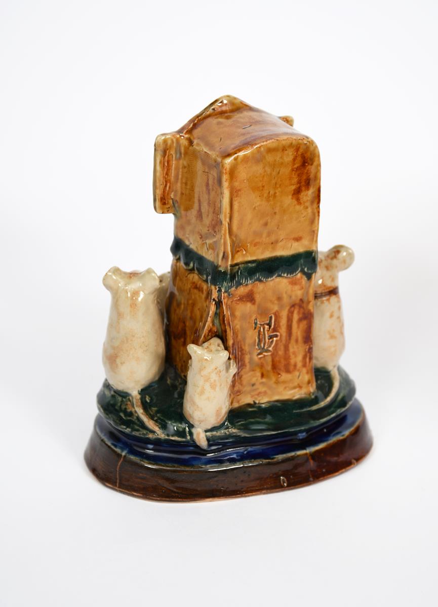 Play Goers a Doulton Lambeth stoneware mouse group by George Tinworth, modelled as mice performing a - Image 2 of 2