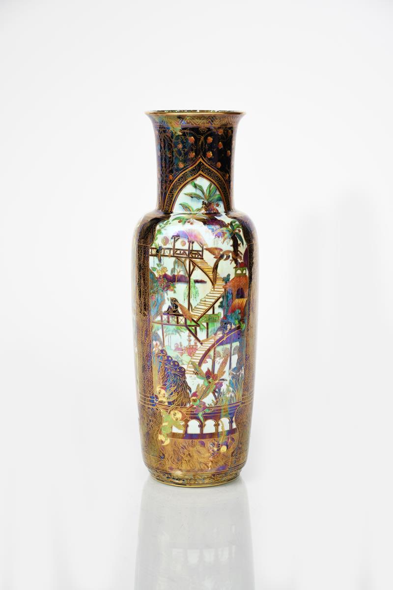 'Pillar' a Wedgwood Fairyland Lustre vase designed by Daisy Makeig-Jones, pattern Z4968, slender,