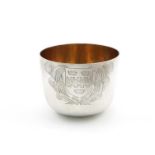 A George V silver tumbler cup, by Herbert Lambert, London 1912, circular form, gilded interior,