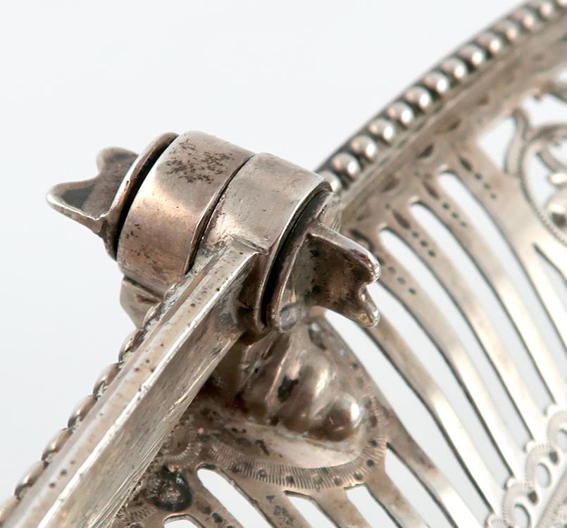 A George III silver swing-handled basket, by William Plummer, London 1782, oval form, pierced and - Image 5 of 10