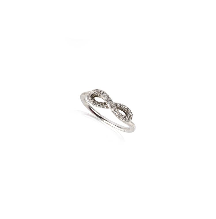 Georg Jensen, a diamond set silver "Eternity" ring, designed as the symbol for eternity, set with