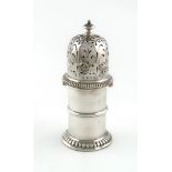 A Victorian Britannia silver sugar caster, by John & Frank Pairpoint, London 1893, of lighthouse