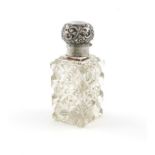 A late-Victorian silver-mounted cut-glass scent bottle, by Charles Boyton, London 1896, upright
