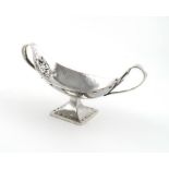 By A.E. Jones, an Arts & Crafts silver two-handled silver tazza, Birmingham 1917, oval form, spot