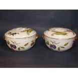 A pair of Royal Worcester Evesham circular tureen and covers