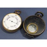 Pocket barometer with enamel dial and a pocket compass by Dolland (2)
