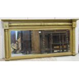 A 19th century chimney glass with rectangular mirror plate within a gilt frame with reeded slip