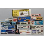 18 model aircraft kits, all 1:72 scale helicopters, including kits by Airfix, Heller, MPM, KP,