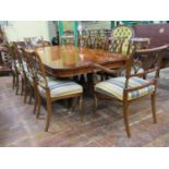 A set of twelve (2+10) high quality contemporary dining chairs in a Regency style, each with hand