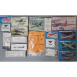 15 model kits, all 1:72 scale models of record breaking aircraft including kits by Novo, Frog,