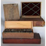 A wooden box containing 49 Victorian lantern slides of various English towns, Silverton, Winchester,