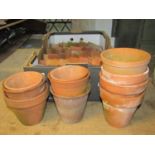 Approx 50 small weathered terracotta flower pots