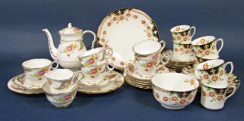 A collection of Royal Stafford Gloria pattern wares comprising coffee pot, milk jug, sugar bowl,