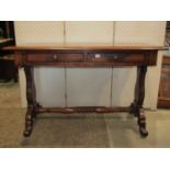 A Victorian mahogany side table, the rectangular top with moulded outline over two shallow frieze