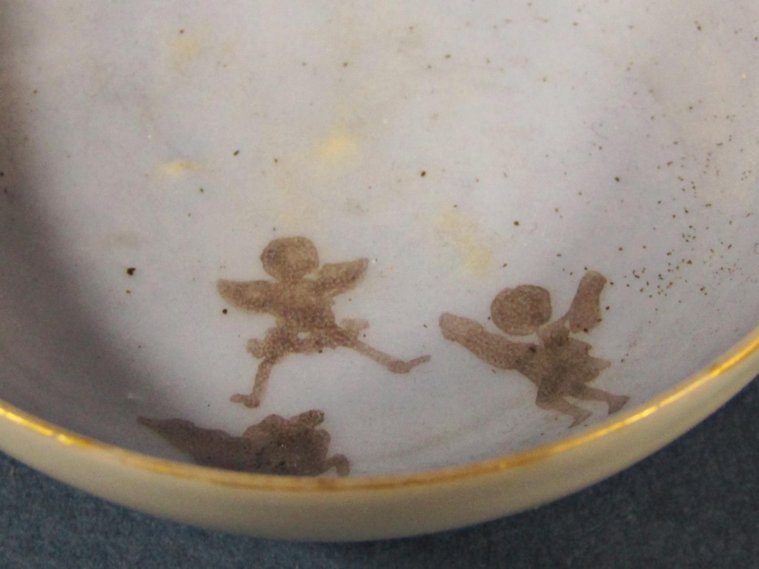 A set of six oriental eggshell porcelain bowls with polychrome floral decoration mounted onto a - Image 2 of 3