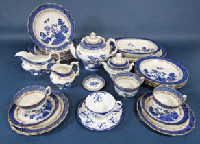 A collection of Royal Doulton Majestic Collection Booth's Real Old Willow pattern blue and white