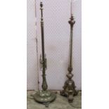 A good quality cast brass telescopic oil lamp standard (later converted to electricity), the