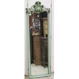 An antique style full length dressing mirror, the decorative composite frame with painted finish,