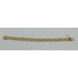 Vintage 9ct brick link bracelet, maker 'MM', 16.1g