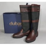 1 pair of 'Longford' ladies boots by Dubarry of Ireland in black/brown, size 42. Leather with