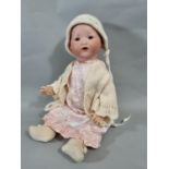 1920's bisque head baby doll by Armand Marseille, mould no 351, with 5 piece bent limb composition