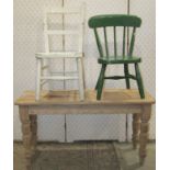 Three vintage child's chairs of varying design with painted finish, together with a further