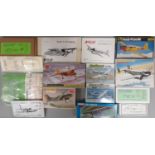 14 model kits of 1:72 scale light transport aircraft, including kits by Airfix, Matchbox, ARll,