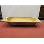 A dug out softwood trough, 104 cm in length x 50 cm wide x 20 cm deep approx