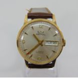 Good vintage gent's 9ct Smiths Astral Automatic 17 Jewel Incablok wristwatch, the champagne dial