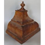 A walnut veneered moulded wall bracket finial to base