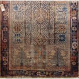 Antique Persian hand knotted rug with eccentric zigzag and floral decoration, 190 x 135cm (very